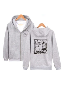 Grey Tata Mang' Zip-Hoodie | Taehyung - BTS