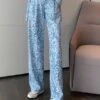 Blue Floral Print Pants | Taehyung - BTS -Diva s Closet Taehyung BTS White Floral Print Pants 7