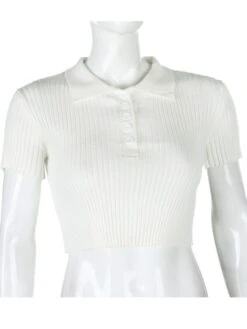 White Cropped Collared Shirt | Vivi - Loona -Diva s Closet ViVi Loona White Cropped Collared Shirt 8 600x800 1