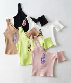 Green Flame Cropped Top| Wendy - Red Velvet -Diva s Closet Wendy Red Velvet Green Flame Cropped Top 14 600x704 1