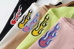 Green Flame Cropped Top| Wendy - Red Velvet -Diva s Closet Wendy Red Velvet Green Flame Cropped Top 5 600x398 1