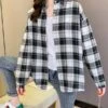 White And Black Plaid Shirt | Taehyun - TXT -Diva s Closet White And Black Plaid Shirt Taehyun TXT 5 600x750 1