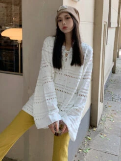 White Crochet Boho Top | Sana - Twice