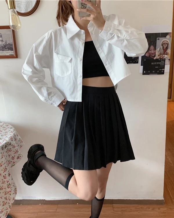 White Crop Shirt | Yuna - ITZY 18 White Crop Shirt | Yuna - ITZY - Image 16