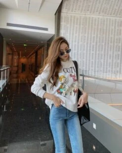 White Cutie Boy And Cat Print Sweatshirt | Jimin - BTS -Diva s Closet White Cutie Boy And Cat Print Sweatshirt Jimin BTS 1 600x750 1