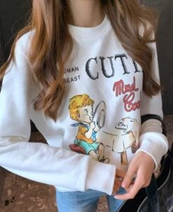 White Cutie Boy And Cat Print Sweatshirt | Jimin - BTS -Diva s Closet White Cutie Boy And Cat Print Sweatshirt Jimin BTS 6 600x733 1