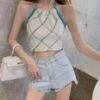 White Diamond Pattern Halter Top | Jihyo - Twice -Diva s Closet White Diamond Pattern Halter Top Jihyo Twice 7 600x750 1