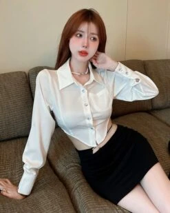 White Irregular Edge Cropped Shirt | Joy - Red Velvet -Diva s Closet White Irregular Edge Cropped Shirt Joy Red Velvet 2 600x750 1