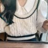 White Knitted Top With Black Linings | Miyeon - (G)I-DLE -Diva s Closet White Knitted Top With Black Linings Miyeon GI DLE 3 600x714 1