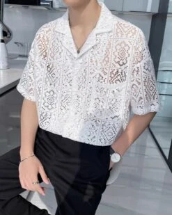 White Lace Short Sleeves Shirt | Jay - Enhypen 13 White Lace Short Sleeves Shirt | Jay - Enhypen -Diva s Closet White Lace Short Sleeves Shirt Jay Enhypen 3 600x750 1