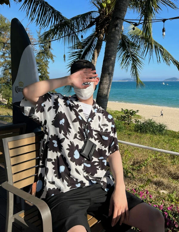 White Large Floral Pattern Shirt | Taehyung- BTS 10 White Large Floral Pattern Shirt | Taehyung- BTS - Image 8