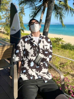 White Large Floral Pattern Shirt | Taehyung- BTS