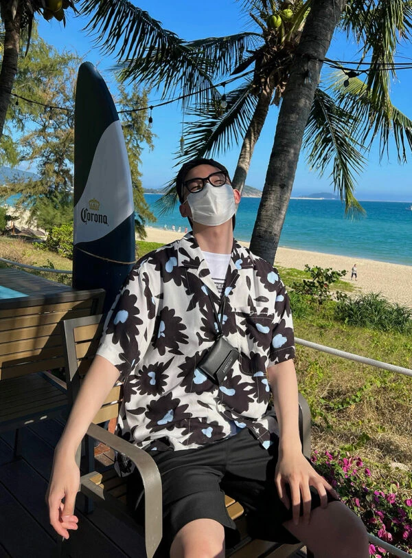 White Large Floral Pattern Shirt | Taehyung- BTS 5 White Large Floral Pattern Shirt | Taehyung- BTS - Image 3