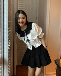 White Puff Sleeves Blouse With Black Collar | Wendy - Red Velvet 13 White Puff Sleeves Blouse With Black Collar | Wendy - Red Velvet -Diva s Closet White Puff Sleeves Blouse With Black Collar Wendy Red Velvet 6 600x750 1