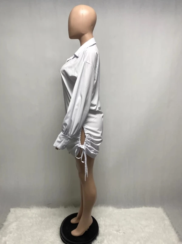 White Side Ruched Shirt | Hueningkai - TXT 4 White Side Ruched Shirt | Hueningkai - TXT - Image 2