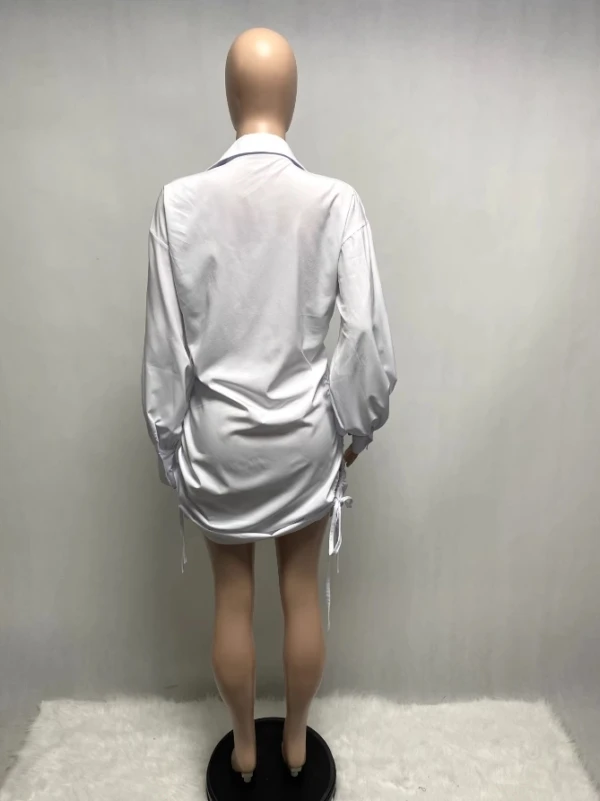 White Side Ruched Shirt | Hueningkai - TXT 5 White Side Ruched Shirt | Hueningkai - TXT - Image 3