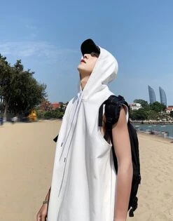 White Sleeveless Vest Hoodie | Dino - Seventeen -Diva s Closet White Sleeveless Vest Hoodie Dino Seventeen 15