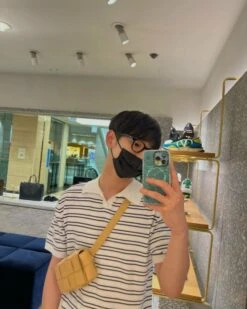 White Striped Polo Shirt | Key - SHINee -Diva s Closet White Striped Polo Shirt Key SHINee Idol 2 600x750 1