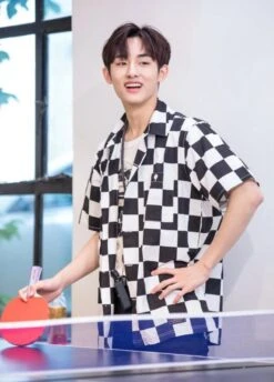 Black And White Checkerboard Shirt | Winwin - NCT -Diva s Closet Winwin NCT Black And White Checkerboard Shirt 3 600x836 1