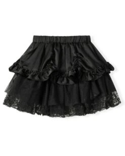Black Ruffled Tulle Mini Skirt | Wonyoung - IVE