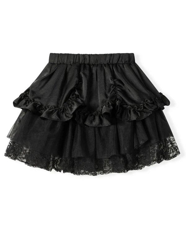 Black Ruffled Tulle Mini Skirt | Wonyoung - IVE 3 Black Ruffled Tulle Mini Skirt | Wonyoung - IVE