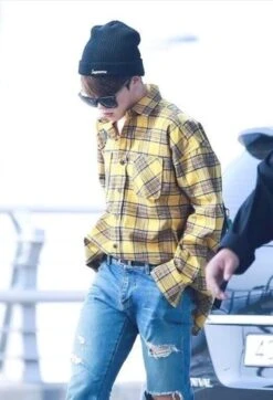 Yellow Plaid Shirt | Jimin - BTS -Diva s Closet Yellow Plaid Shirt Jimin BTS 10 e1643724882549