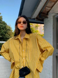 Yellow Striped Oversized Shirt | Sunghoon - Enhypen -Diva s Closet Yellow Striped Oversized Shirt Sunghoon Enhypen 5 scaled 600x800 1