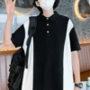 Black And White Loose Polo Shirt | Yeonjun - TXT -Diva s Closet Yeonjun TXT Black And White Loose Polo Shirt 6