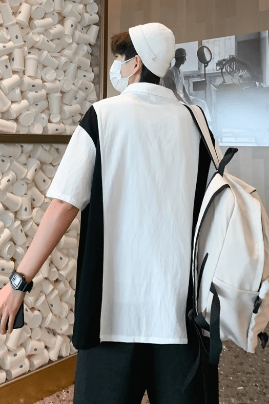 Black And White Loose Polo Shirt | Yeonjun - TXT 12 Black And White Loose Polo Shirt | Yeonjun - TXT - Image 10