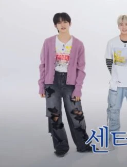 Black Washed Tattered Denim Jeans | Yeonjun - TXT -Diva s Closet Yeonjun TXT Black Washed Tattered Denim Jeans 1 600x790 1