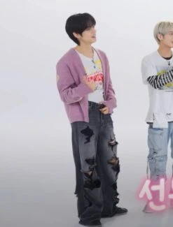 Black Washed Tattered Denim Jeans | Yeonjun - TXT -Diva s Closet Yeonjun TXT Black Washed Tattered Denim Jeans 11 600x790 1