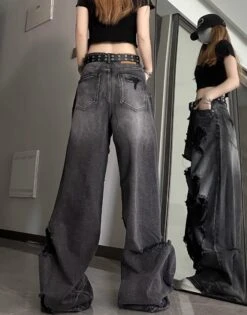 Black Washed Tattered Denim Jeans | Yeonjun - TXT -Diva s Closet Yeonjun TXT Black Washed Tattered Denim Jeans 9