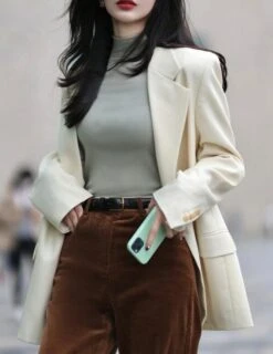 Brown Casual Wide-Leg Pants | Yujin - IVE -Diva s Closet Yujin IVE Brown Cashmere Wide Leg Pants 4 600x777 1