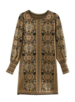 Brown Aztec Mini Dress | Yuqi - (G)I-DLE -Diva s Closet Yuqi GI DLE Aztec Mini Dress 15